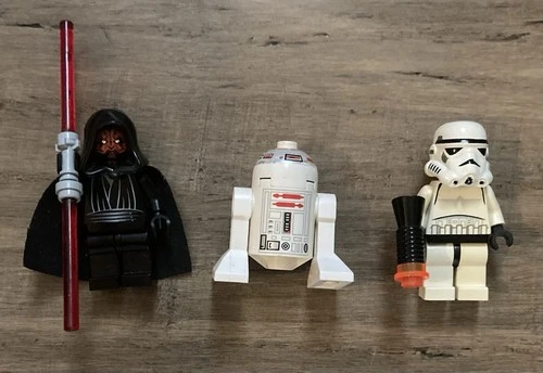 LEGO Minifigures Star Wars Lot Of 3 + Weapons Darth Maul, R5-D4, Stormtrooper