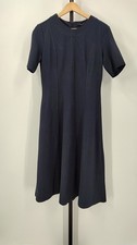 Quince Ultra-Stretch Ponte Short Sleeve Midi Dress Navy Basic Sleeved M