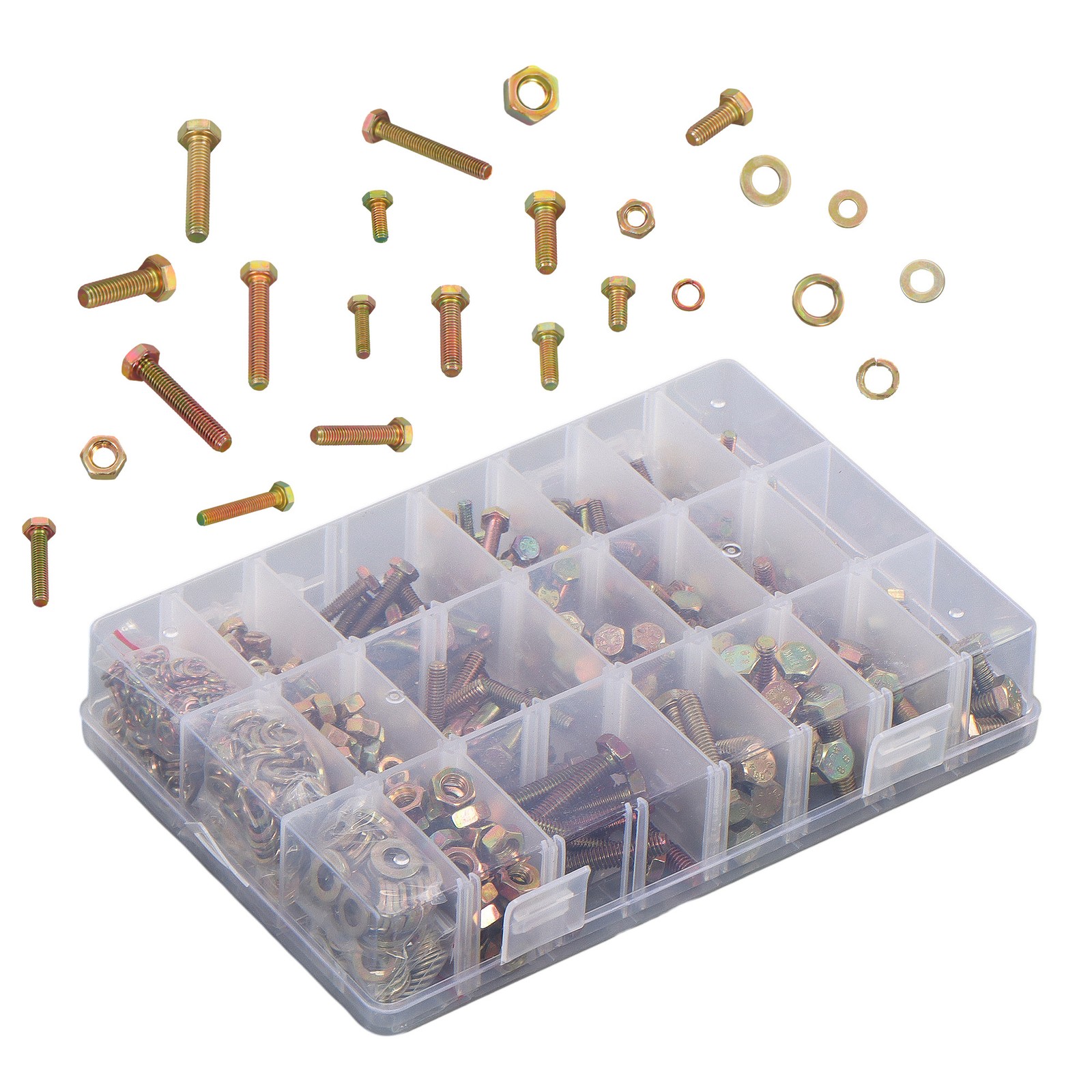 720PCS M6 M5 M4 Bolts and Nuts Assortment Kit Grade 8.8 Alloy Steel Hex 15 Sizes