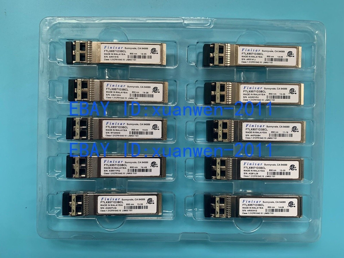 Ricetrasmettitore SFP+ Finisar FTLX8571D3BCL – 10 Gb/s, 850nm, Multimodale, Usato Testato