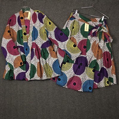 2PC Set African Wax Fabric Cardigan 4X Skirt 3X Traditional Batik Print  Daskik