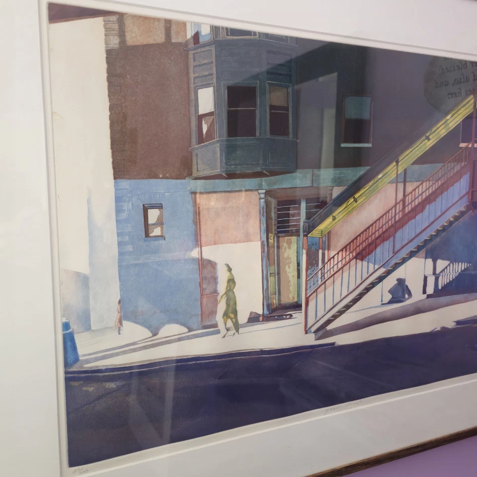 Джейн Голдман - "Green St." реалистический городской пейзаж - Aquatint офорта подписанный 1983/100 - Изображение 2 из 4