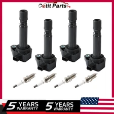 4x Ignition Coils Pack UF582 and Spark Plug For 2006-2011 Honda Civic l4 1.8L