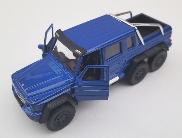 Blitz Versand Mercedes G 63 Amg 6X6 Blau / Blue Welly Modell Auto 1:34 Neu Ovp-image