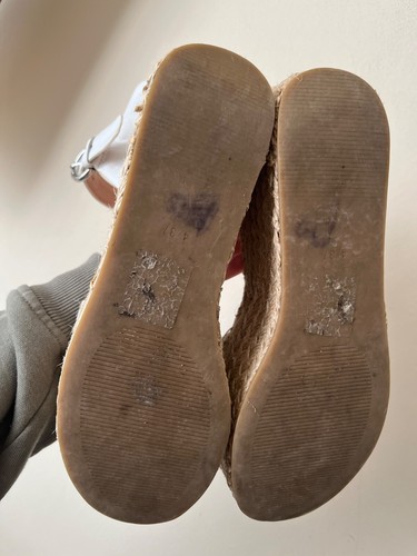 Topshop Sandals Size UK 4 White Leather Espadrille Platform Summer Holiday Beach - Picture 11 of 12