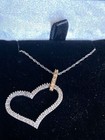 Gold and Diamond Heart Necklace , 1/3 Carat of Diamonds and 10K Solid Gold — photo 2