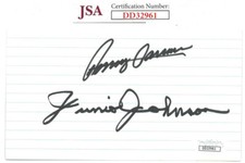 Junior Johnson & Benny Parsons dual signed NASCAR 3x5 Index Card- JSA #DD32961