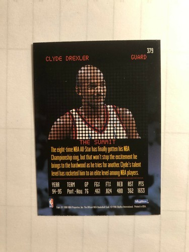 1996 Clyde Drexler SkyBox Basketball Karte # 379 Made in USA - Bild 3 von 4