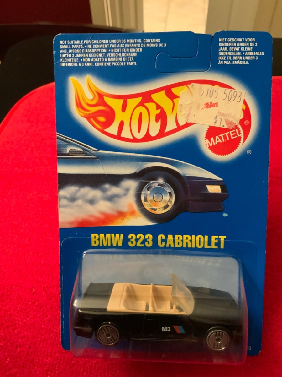 Hot Wheels BMW 323 Cabriolet M3 - Black - VINTAGE 1989 -UNPUNCHED
