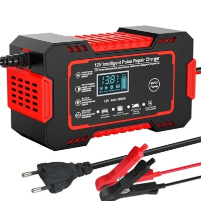 Batterieladegerät Auto Auto Motorrad 12V LCD Display Smart Schnellladung