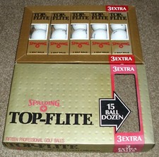 VINTAGE SPAULDING TOP-FLITE GOLF BALL LOT OF 15 N.O.S. FROM THE 1980's LOOK 