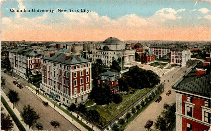 Columbia University, New York City, Broadway, Amsterdam Avenue West, Postcard