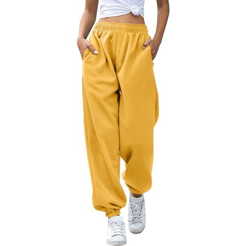 Damen-Jogginghose hoher Bund Training Aktiv Jogginghose Hose Baggy Loungehose - Bild 6 von 57