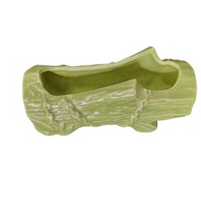 Vintage 1954 McCoy Pottery Green Log Chain Planter Wood Grain Mid Century MCM