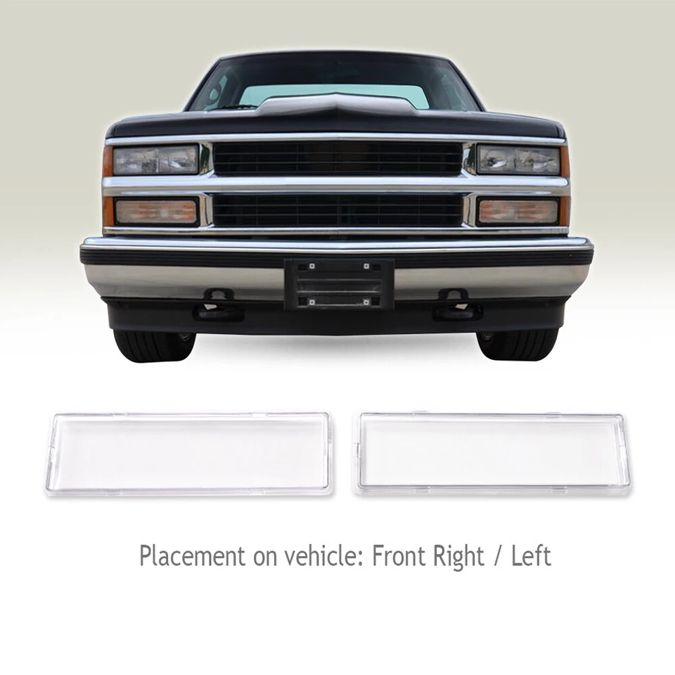 2X Clear Headlight Lens Cover Fit For 1994-98 GMC C1500/2500/3500 Sierra Suburan - Image 2 of 4