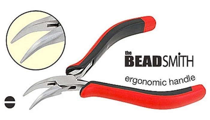 1 BeadSmith Ergonomic Super Fine Bent Nose Chain Pliers to Create Loops & Bends - Image 2 of 4