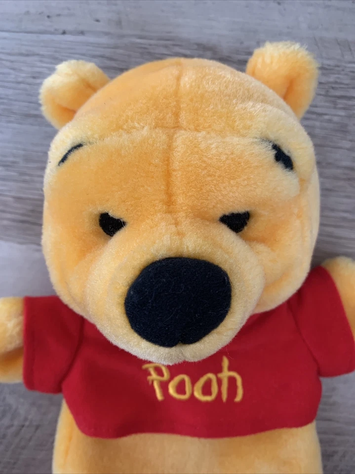 Vintage Disney Mattel Arcotoys Winnie The Pooh Bear Hand Puppet Plush Toy 8.5" - Imagem 2 de 4