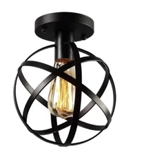 Truelite Industrial Metal Spherical Pendant Displays Changeable Hanging Lighting