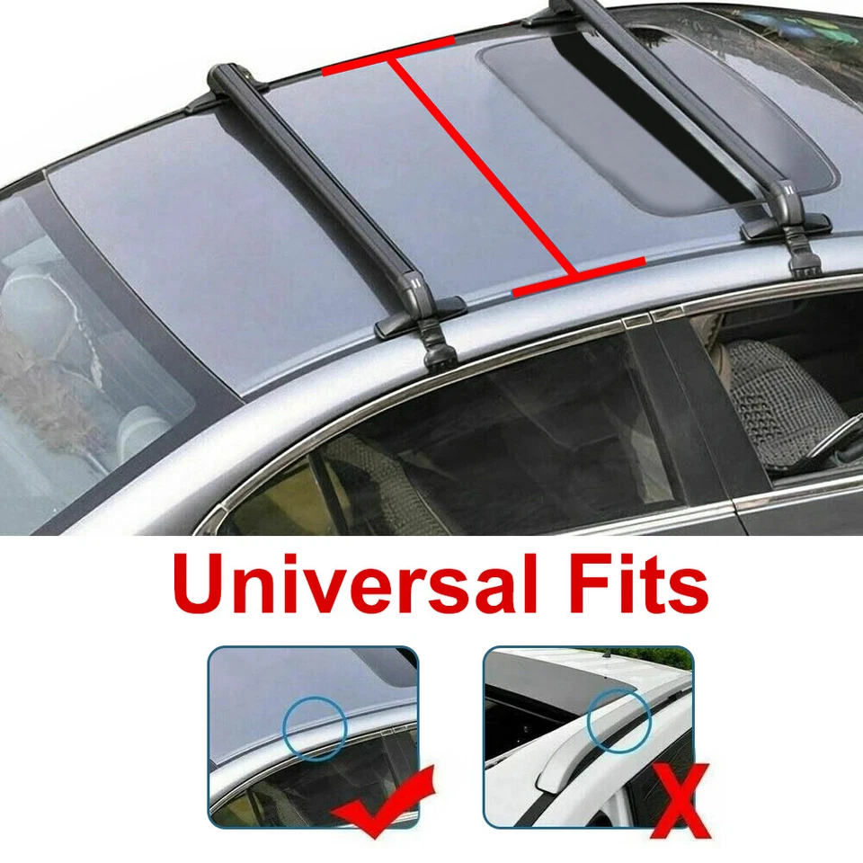 Portaequipajes barra transversal portaequipajes de techo de aluminio con bloqueo para Toyota Corolla Camry Foto 3 de 4