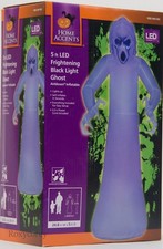 Halloween Home Accents 5 ft LED Frightening Black Light Ghost Inflatable NIB