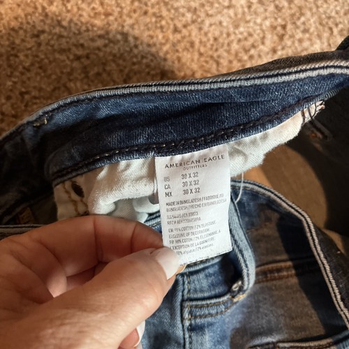 American Eagle Jeans Original Straight  Air Flex + Men’s Sz 30x34 Actual 30 X 30 - Picture 4 of 14