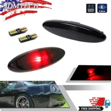 Smoke Rear Bumper Red LED Side Marker Lights Kit For 97-04 Chevrolet Corvette C5