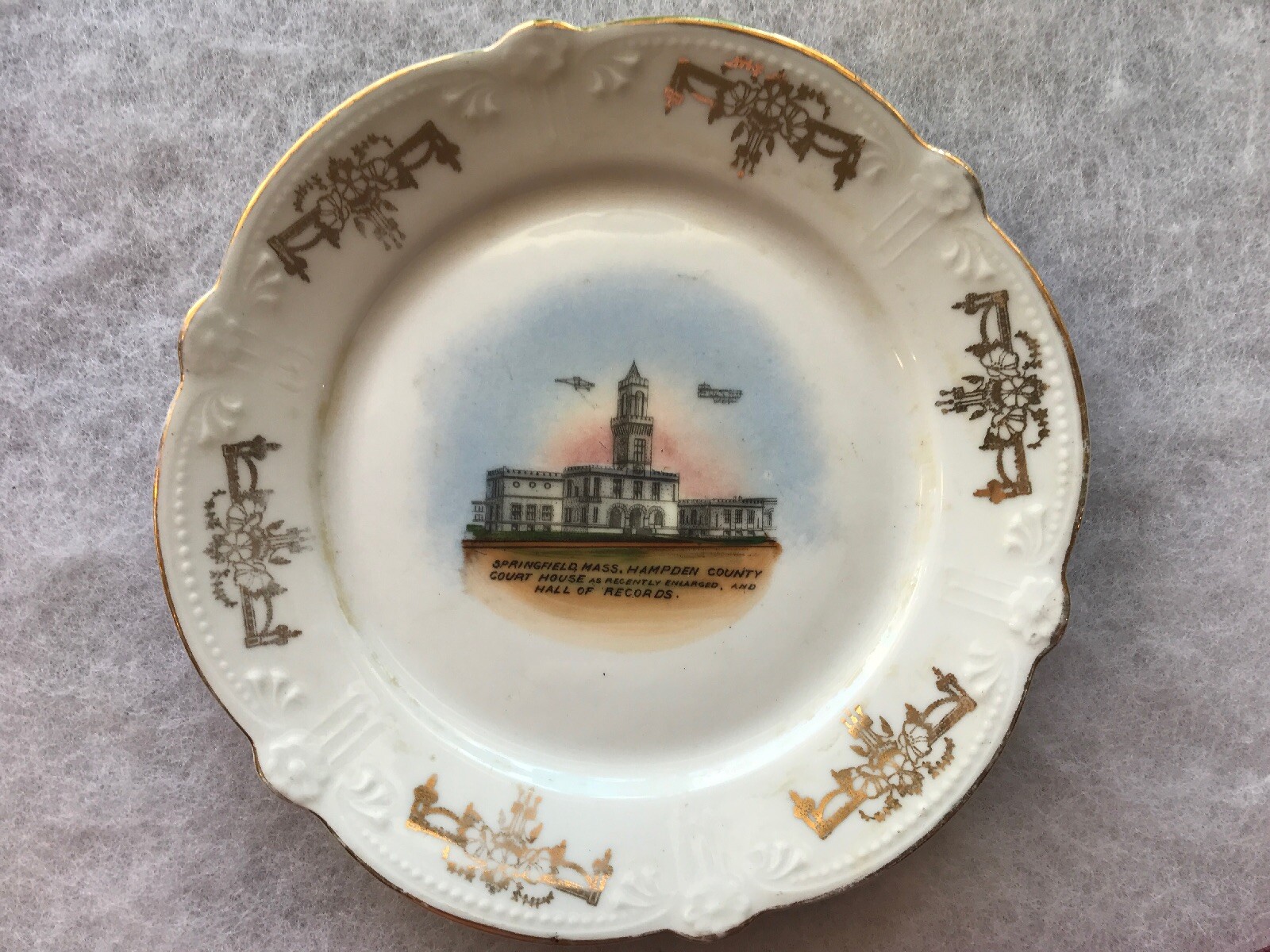 Hampden County Court House & Hall Of Records Vintage Plate, Springfield