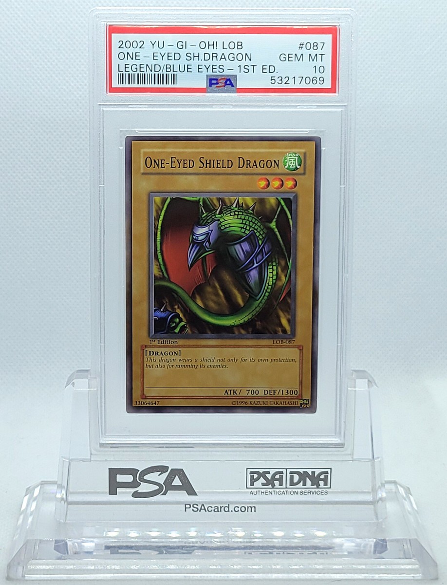 YUGIOH 1ST ED LOB-087 ONE-EYED SHIELD DRAGON PSA 10 GEM MINT