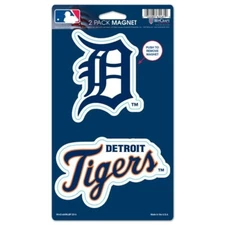 DETROIT TIGERS 2 PACK OF VINYL DIE-CUT MAGNETS HIGH QUALITY HEAVY DUTY
