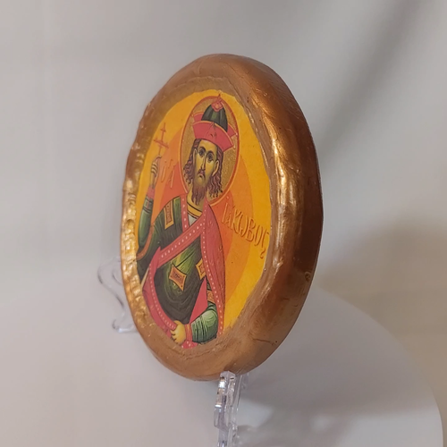 Icona rotonda greco-ortodossa cattolica e bizantina di San Giacobbe - Video 1 di 1