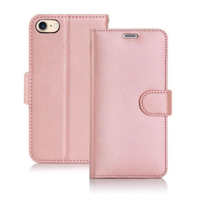 Rose Gold Colour Leather Wallet Flip Cover Stand Case for Apple iPhone 