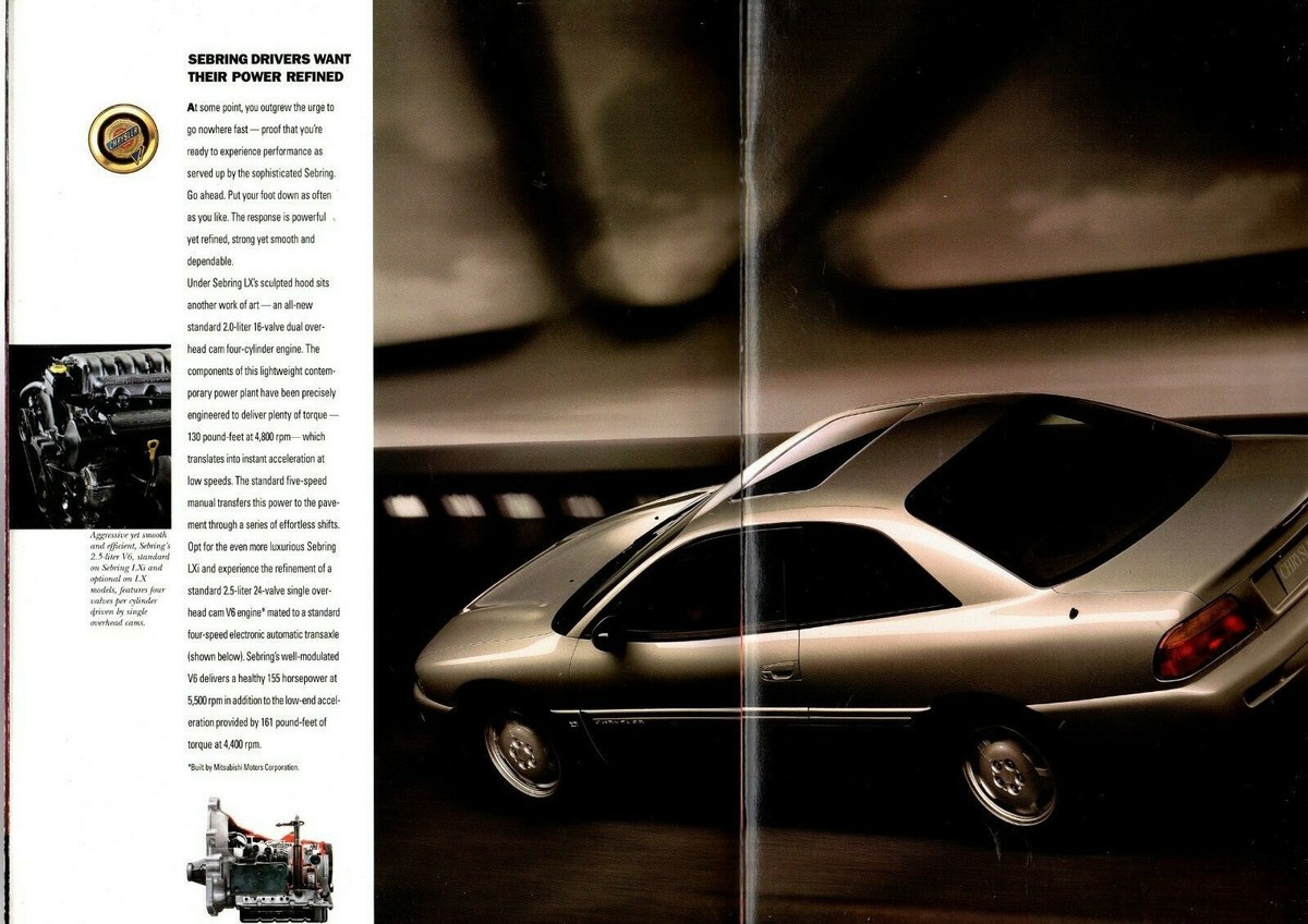 Big 1995 Chrysler SEBRING Catalog / Brochure with Color Chart: LX