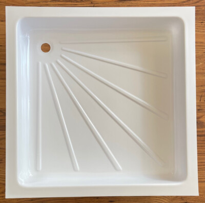 Duschwanne 58 x 58 cm Kunststoff Weiß Lilie Dusche Bad Wohnmobil 300f607 NEU