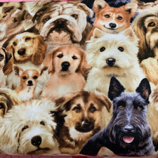 Fabric Dogs Petpourri ELIZABETH STUDIOS Cotton 1/4 Yard 1255MULTI