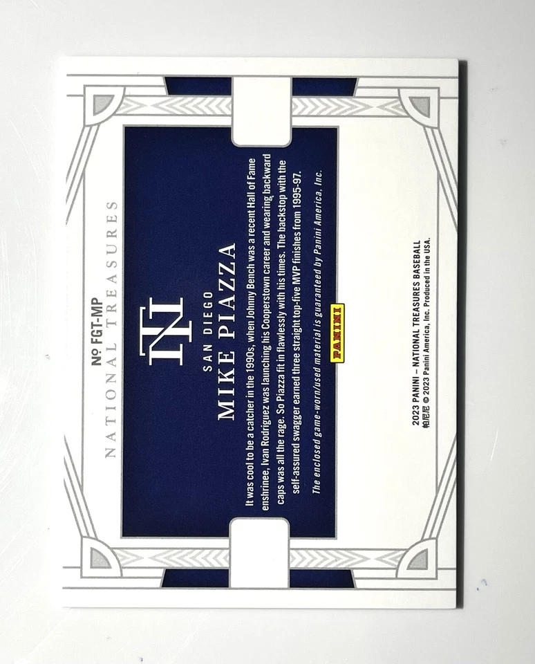 Mike Piazza - 2023 National Treasure Field Gear 51/99 Triple Patch Dodgers, Mets - Image 2 of 2
