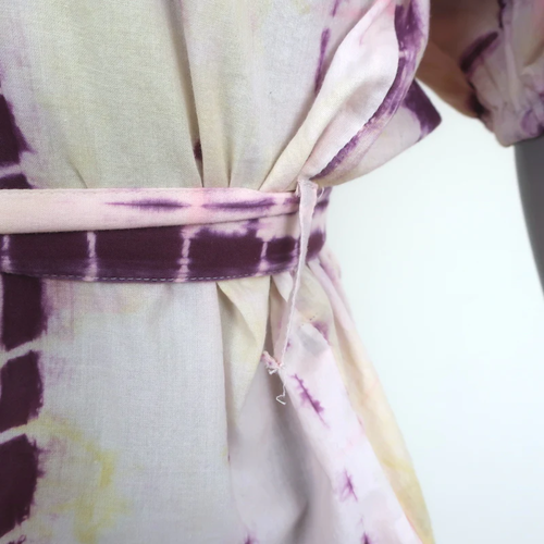 Vanessa Bruno Puff Sleeve Midi Dress Tanja Tie Dye Cotton Size 36 - Picture 4 of 8