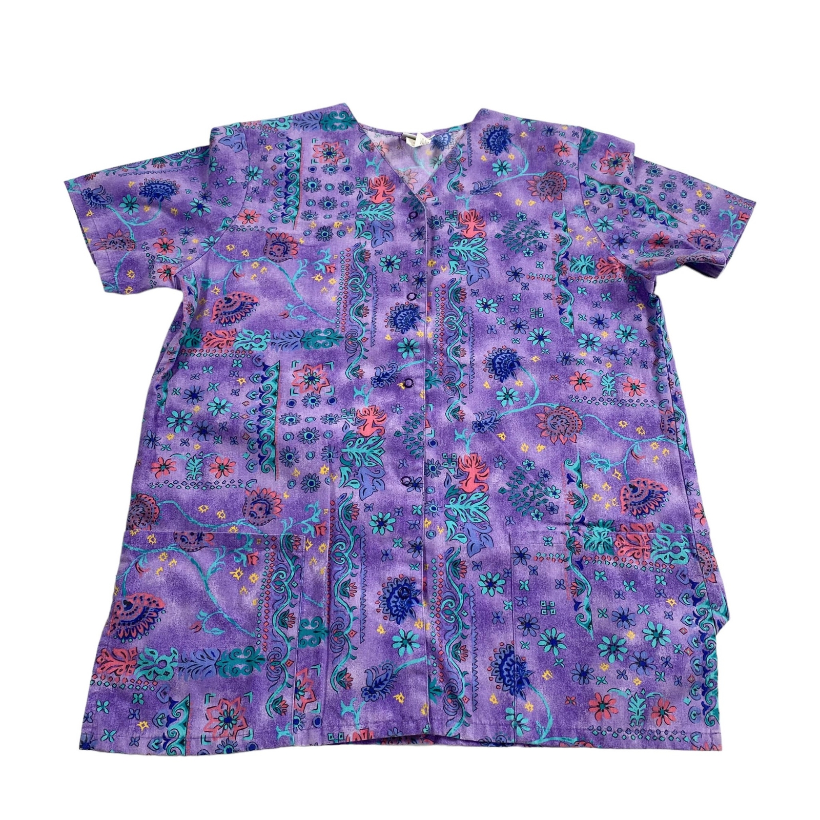 Lot 19 Floral Flowers Leaves Mixed Brands Medium Scrub Tops eBay