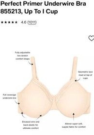 Wacoal Perfect Primer Full Figure Underwire Bra 855213, Full Coverage, 38D NWT