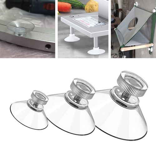 10XPVC Starke Saugnäpfe mit M4 Schraubstange Rändelhaken Klar Küche Glas Handwerk - Bild 2 von 13