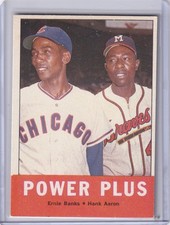 1963 Topps Baseball Power Plus Ernie Banks, Hank Aaron #242