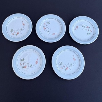 Impressions By Daniele Riverside Set 5pc Salad Plates 7 3/4  Floral White Japan