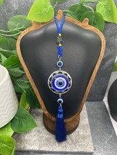 10  Lucky Evil Eye Round Tassel Hanging Ornament Car New Free Ship B5716