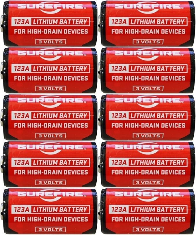 Brand New! SureFire CR123A 123A 3 Volt Lithium Batteries - 10 Pack EXP 12/2036