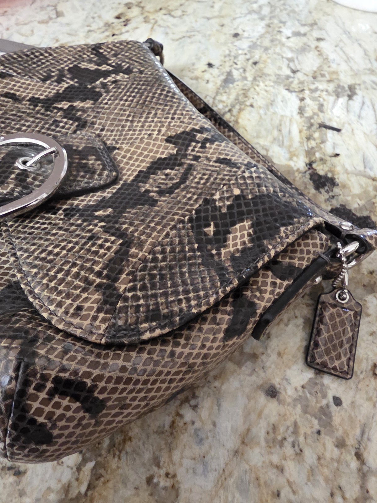 COACH Soho Python Embossed Leather Snakeskin Prin… - image 8
