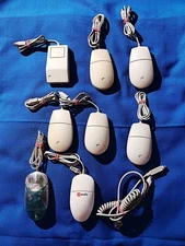 Lot (8) Vintage Genuine Apple Desktop Bus Mouse/II ADB Mice/(2) Macally ADB Mice