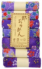 Japanese Chirimen Fabric Rayon Cut Cloth Assortment 7pcs Set Sewing Craft Blue