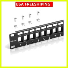 24 Port Blank Keystone Patch Panel with Snap-in Design, Cat6 Network Patch Pa...