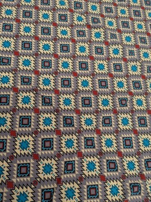 David Textiles Fabric Remnant Vintage Geometric Aztec Design