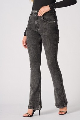 Damen High Waist Schlagjeans Damen Denim Schlaghose Freizeithose 6 bis 18