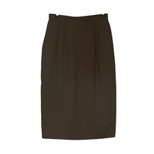 VTG Made in USA Olive Green Worsted Wool Dacron Polyester blend Pencil Skirt 6